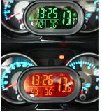 มิเตอร์วัดvolt+แสดงระดับแบต+เทอร์โมมิเตอร์2จุดในรถและนอกรถ + นาฬิกา 4in1